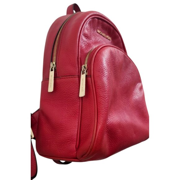 MK Michael Kors Abbey Medium Signature Backpack Red - Picture 3 of 11